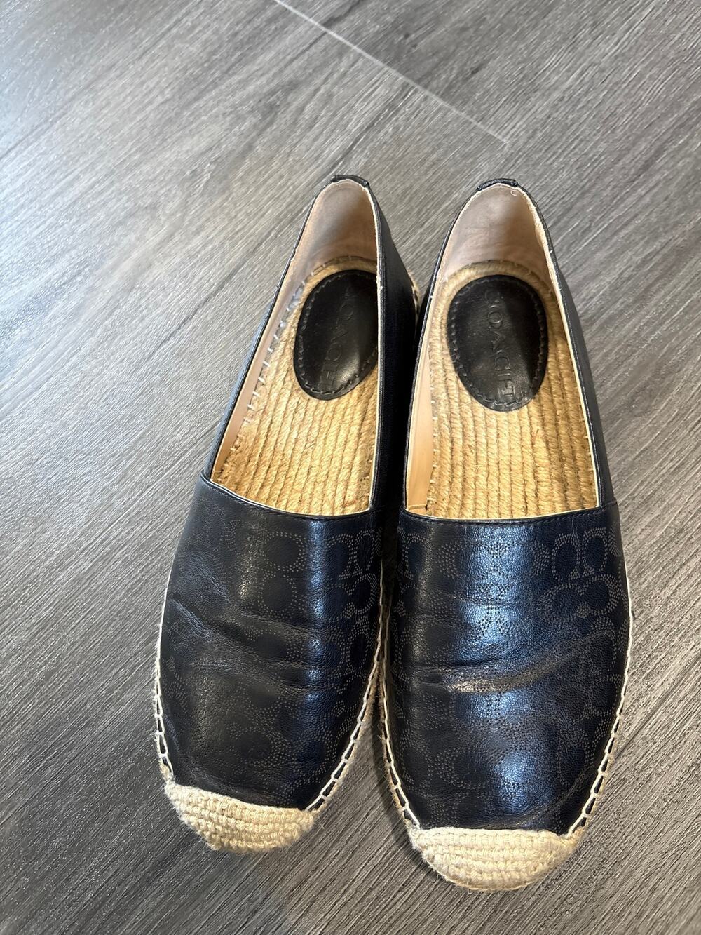 Coach Leather Espadrilles Black Size 7